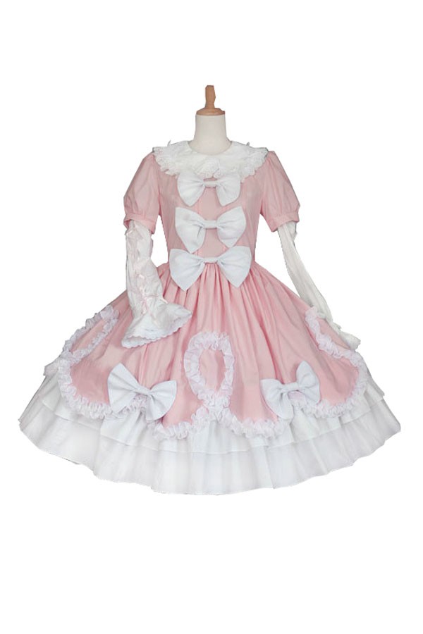 Adult Costume Princess Lolita Dress with Lace Trim - Click Image to Close